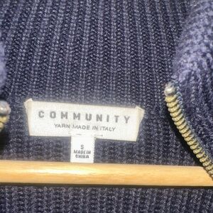 Navy Blue Zip-Up Sweater